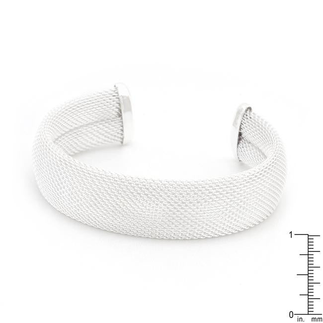 Silvertone Wide Mesh Cuff