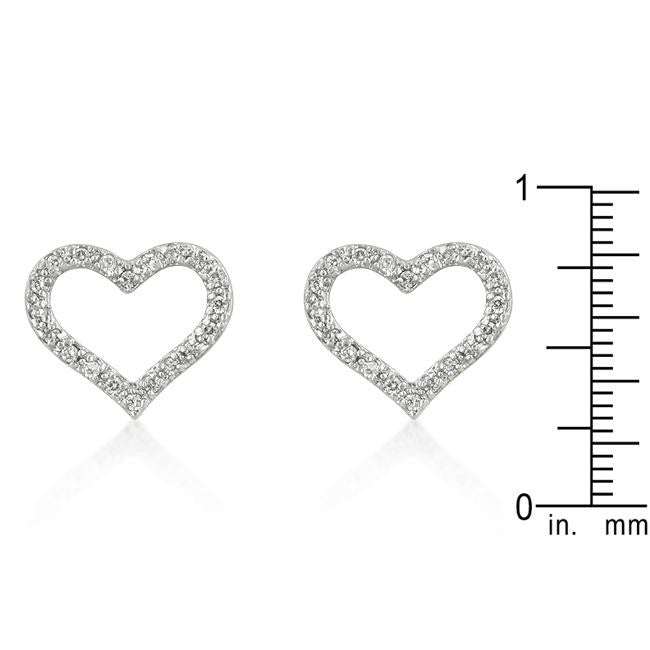 Open Heart Cubic Zirconia Earrings
