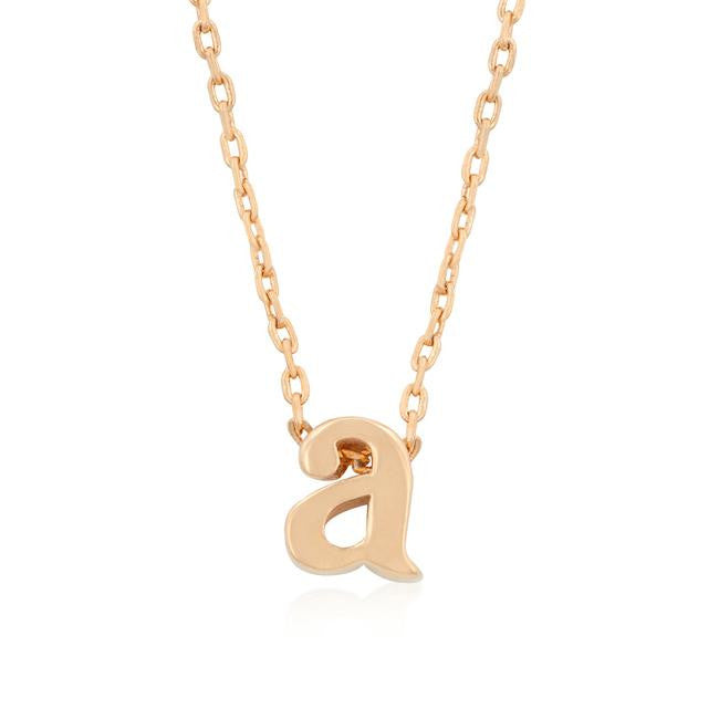 Rosegold Finish Initial A Pendant