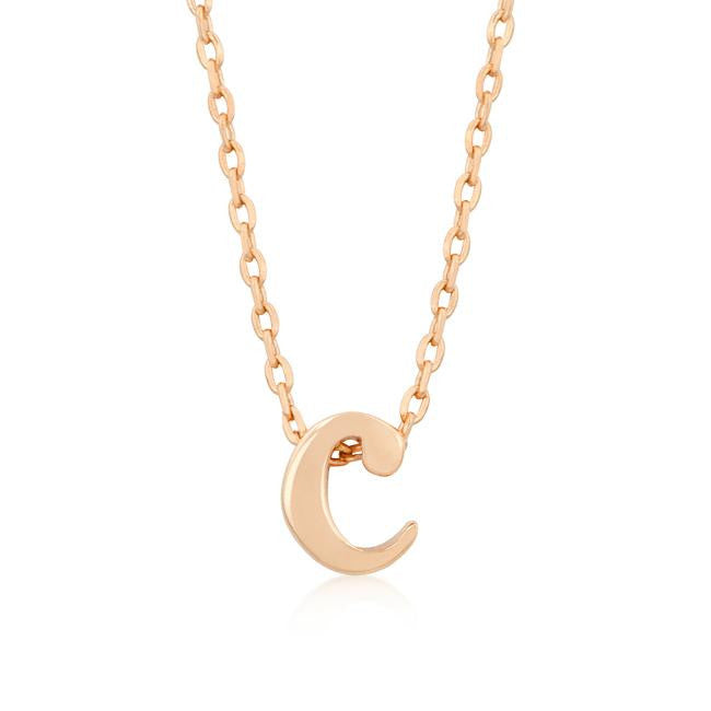 Rosegold Finish Initial C Pendant