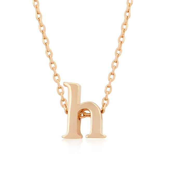 Rosegold Finish Initial H Pendant