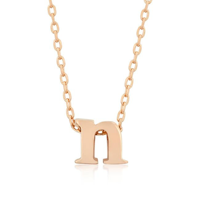 Rosegold Finish Initial N Pendant