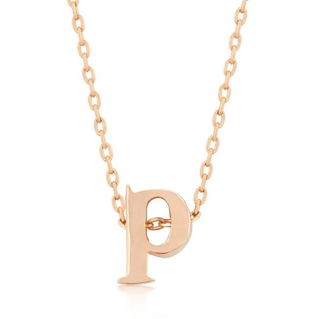 Rosegold Finish Initial P Pendant