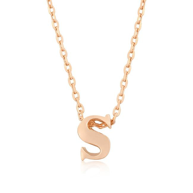 Rosegold Finish Initial S Pendant