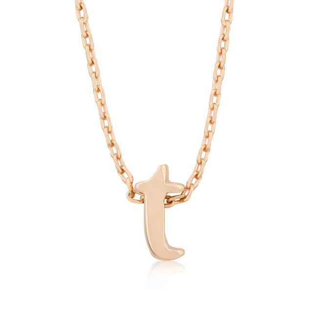 Rosegold Finish Initial T Pendant