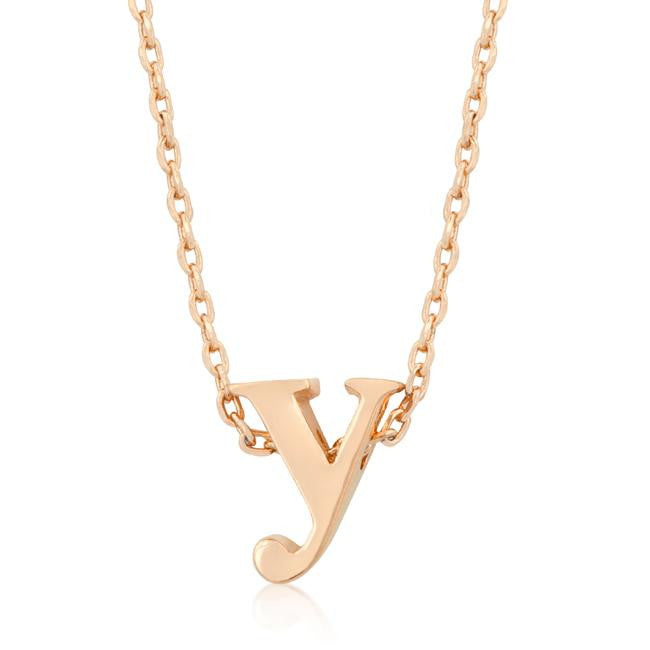 Rosegold Finish Initial Y Pendant