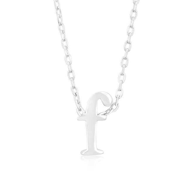 Silvertone Finish Initial F Pendant
