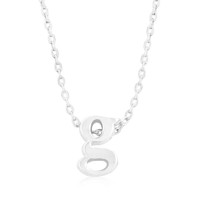 Silvertone Finish Initial G Pendant