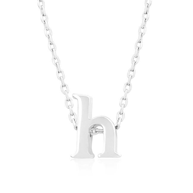 Silvertone Finish Initial H Pendant