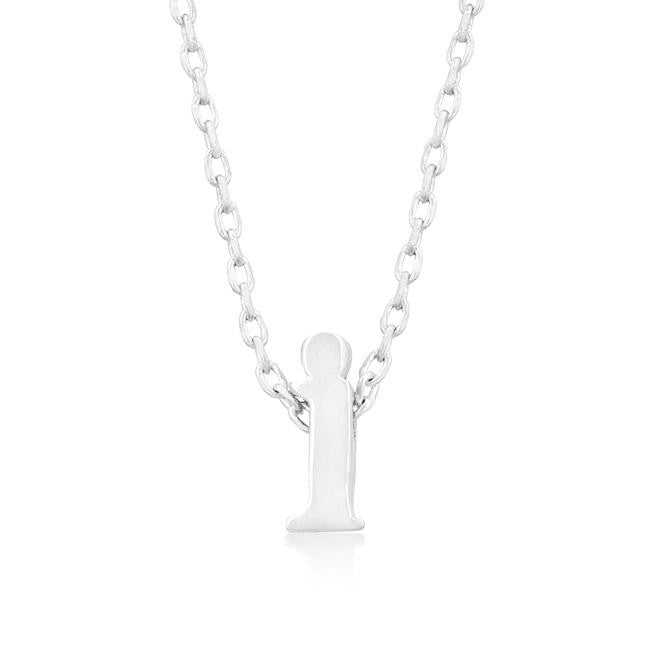 Silvertone Finish Initial I Pendant