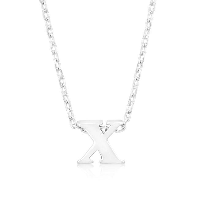 Silvertone Finish Initial X Pendant