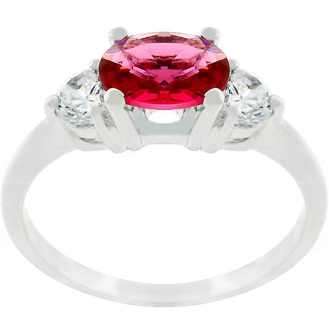 Oval Quartet Cubic Zirconia Ring