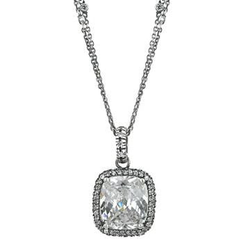 Antique Silver Cubic Zirconia Pendant