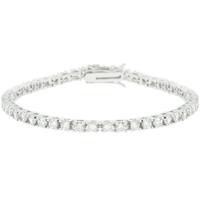 Silvertone Finish Victorian Cubic Zirconia Tennis 7 Inch Bracelet
