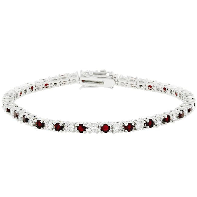 Ruby Red Cubic Zirconia Tennis Bracelet