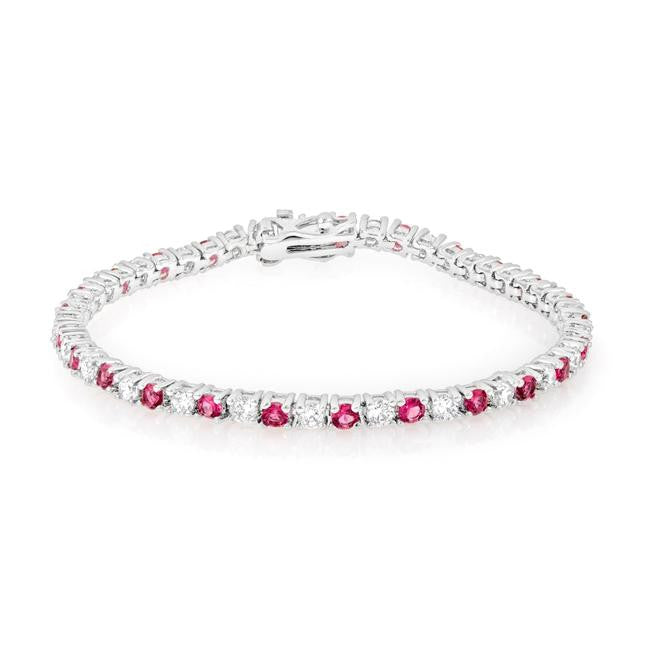 Fuchsia Cubic Zirconia Tennis Bracelet