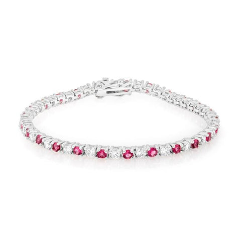 Fuchsia Cubic Zirconia Tennis Bracelet