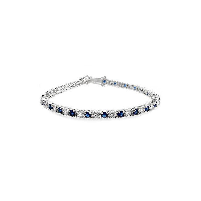 Sapphire Blue Cubic Zirconia Tennis Bracelet