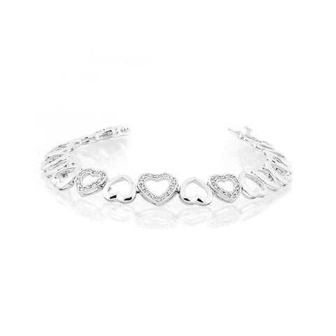 Multi-Heart Cubic Zirconia Bracelet