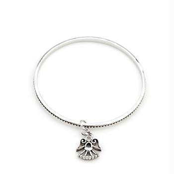 Solitaire Angel Charm Bangle