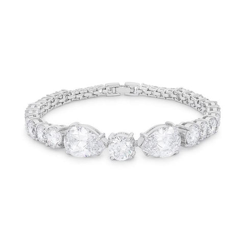 Elegant Pear And Round Cubic Zirconia Tennis Bracelet
