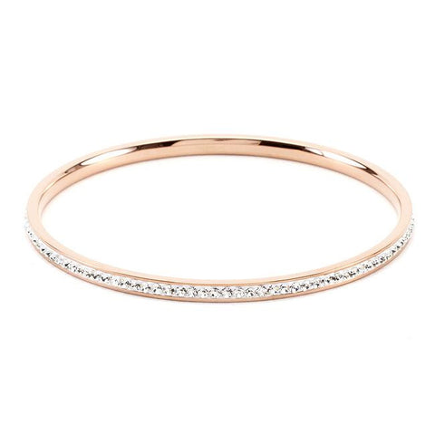 Simple Rosegold Finish Crystal Bangle