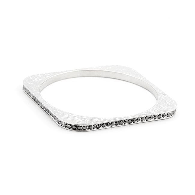 Hammered Crystal Square Bangle