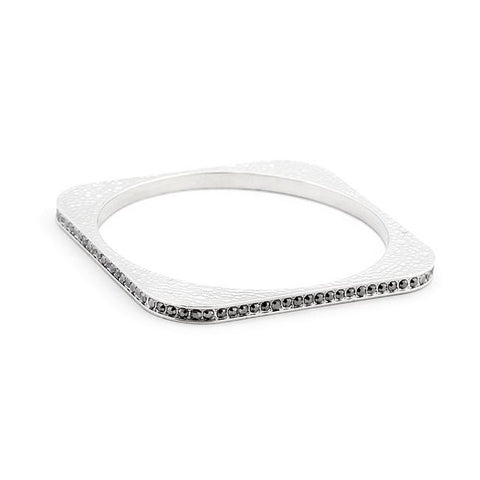 Hammered Crystal Square Bangle