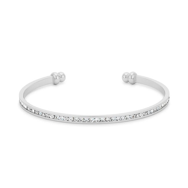 Channel-set Clear Crystal Cuff
