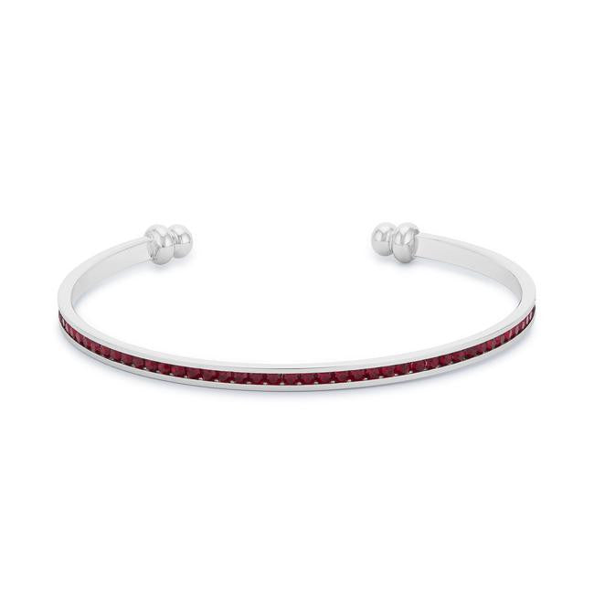 Channel-Set Ruby Red Cubic Zirconia Cuff