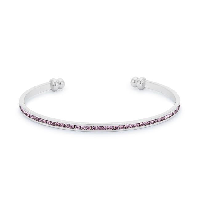 Channel-set Lavender Cubic Zirconia Cuff