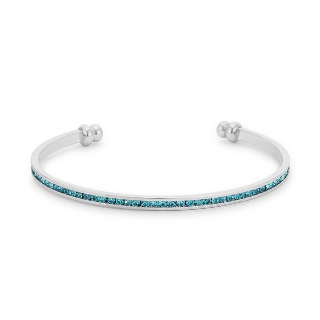 Channel-Set Aqua Cubic Zirconia Cuff