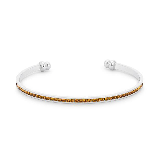 Channel-Set Canary Cubic Zirconia Cuff