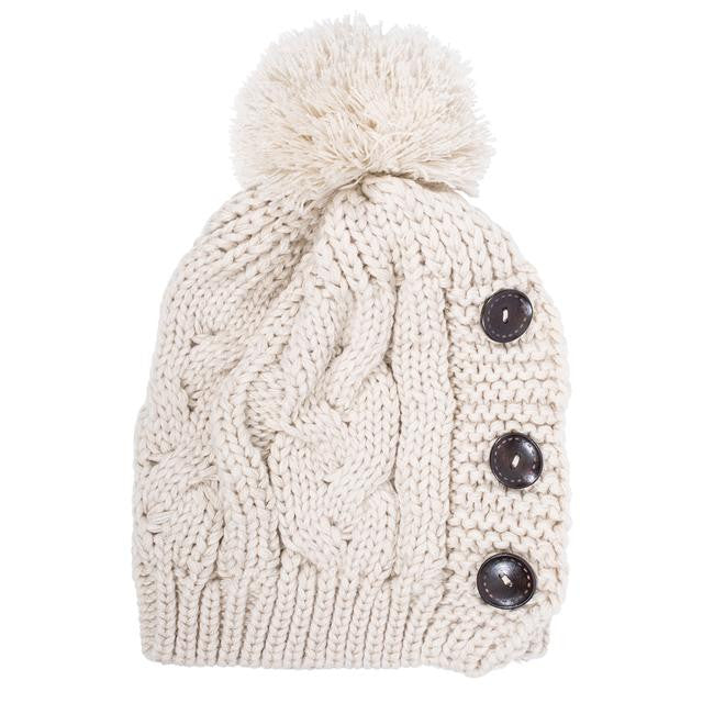 Off White Paula Knitted Pom Beanie
