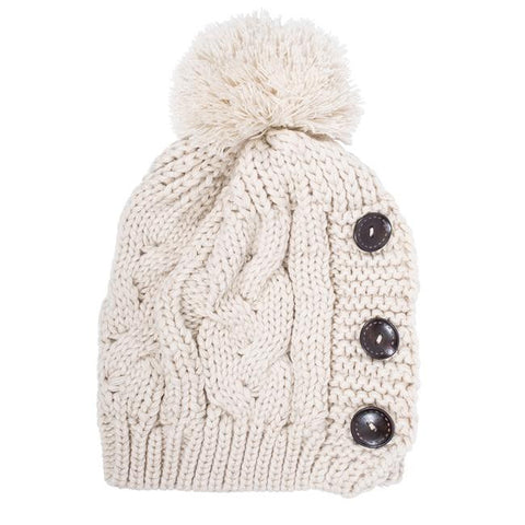 Off White Paula Knitted Pom Beanie