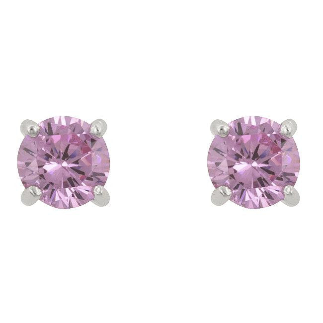 Pink Cubic Zirconia Stud Earrings