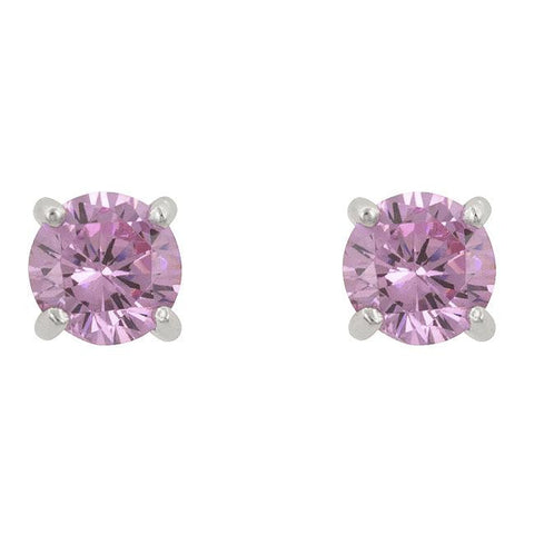 Pink Cubic Zirconia Stud Earrings