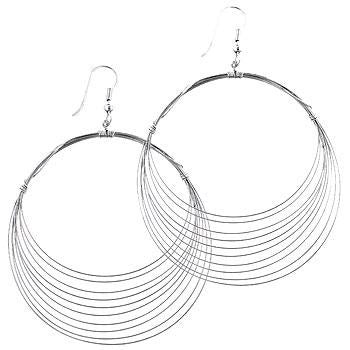 Silver Crest Hoop Earrings