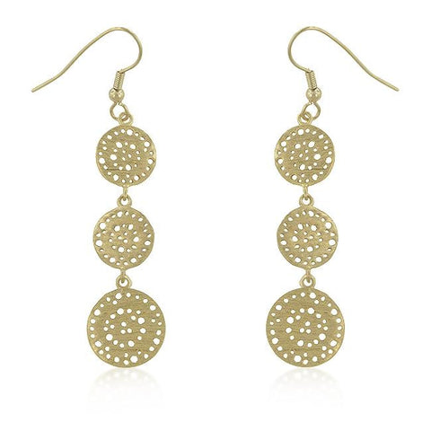 Golden Filigree Circle Earrings
