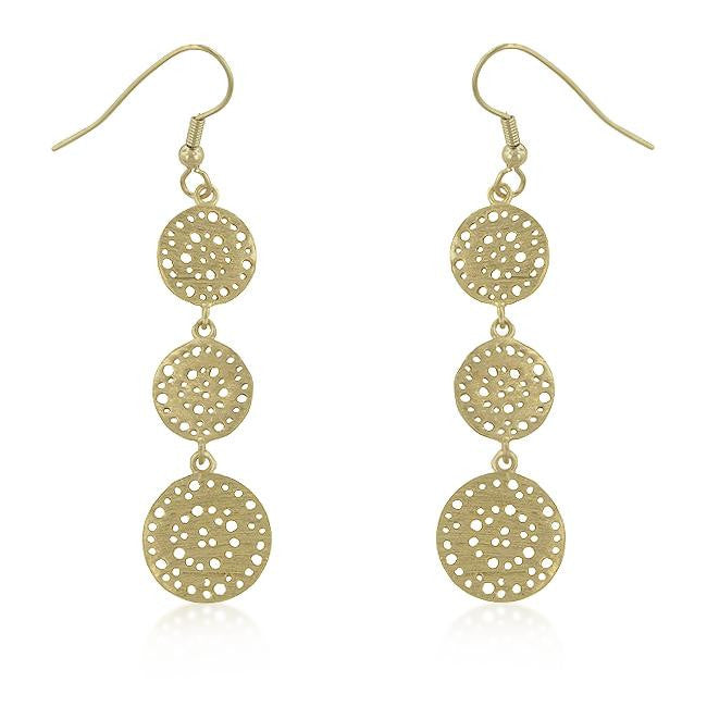 Golden Filigree Circle Earrings