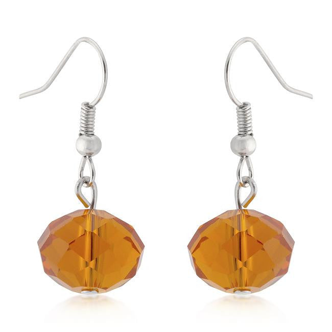 Orange Faceted Bead Earrings