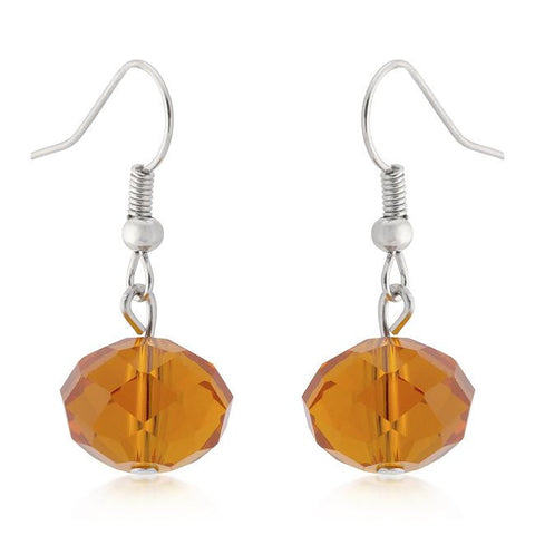 Orange Faceted Bead Earrings