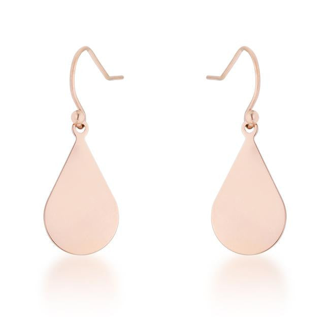 Karla Rose Gold Stainless Steel Teardrop Earrings