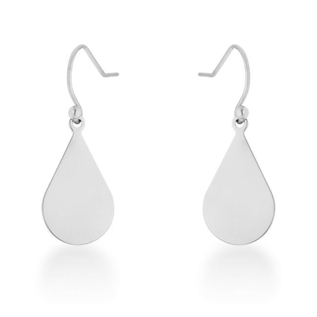 Karla Rhodium Stainless Steel Teardrop Earrings