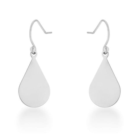 Karla Rhodium Stainless Steel Teardrop Earrings