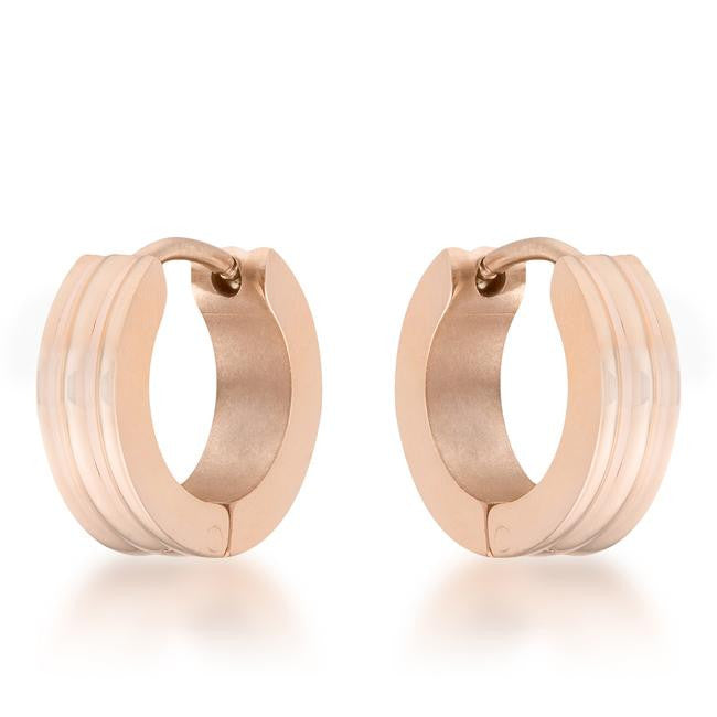 Marlene Rose Gold Stainless Steel Small Hoop Earrings