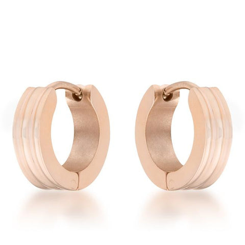 Marlene Rose Gold Stainless Steel Small Hoop Earrings