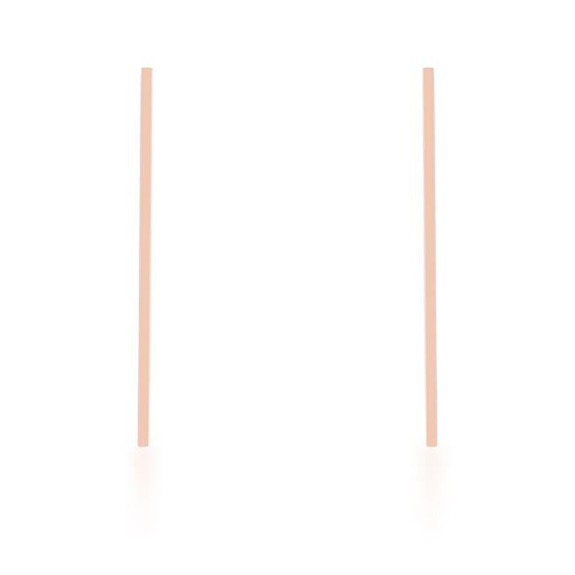 Carolee Rose Gold Stainless Steel Long Line Drop Earrings
