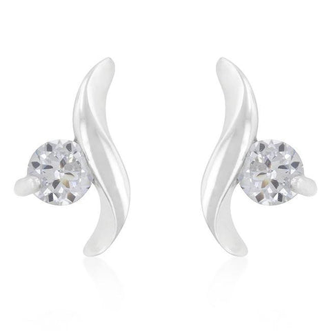 Twisting Solitaire Cubic Zirconia Earrings