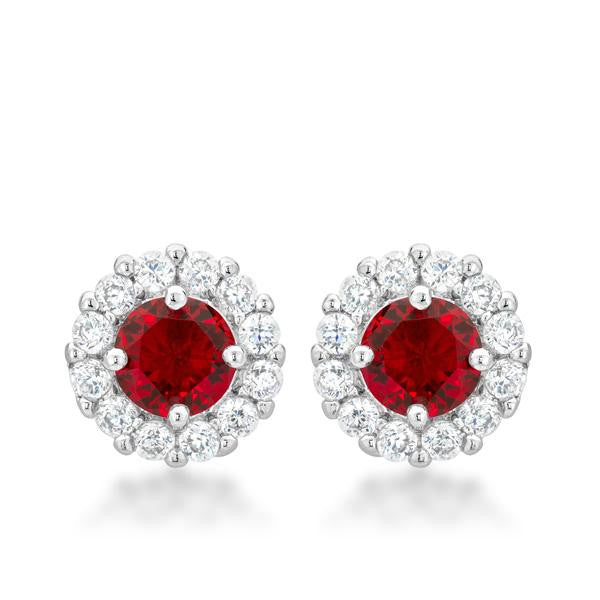 Bella Bridal Earrings In Ruby Red